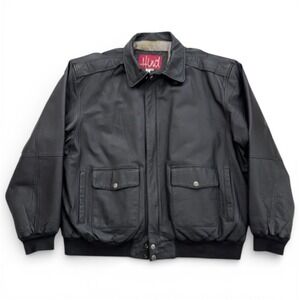 Vintage HIND Leather Bomber Jacket Black - Men's 3XL